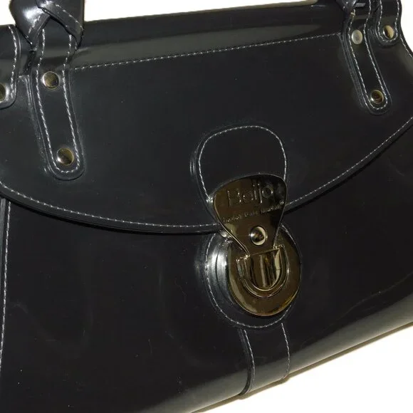 Beijo London Paris New York Handbag Charcoal Gray Purse - Picture 6 of 15